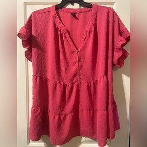 Emory Rose 3x Pink Ruffled Top
